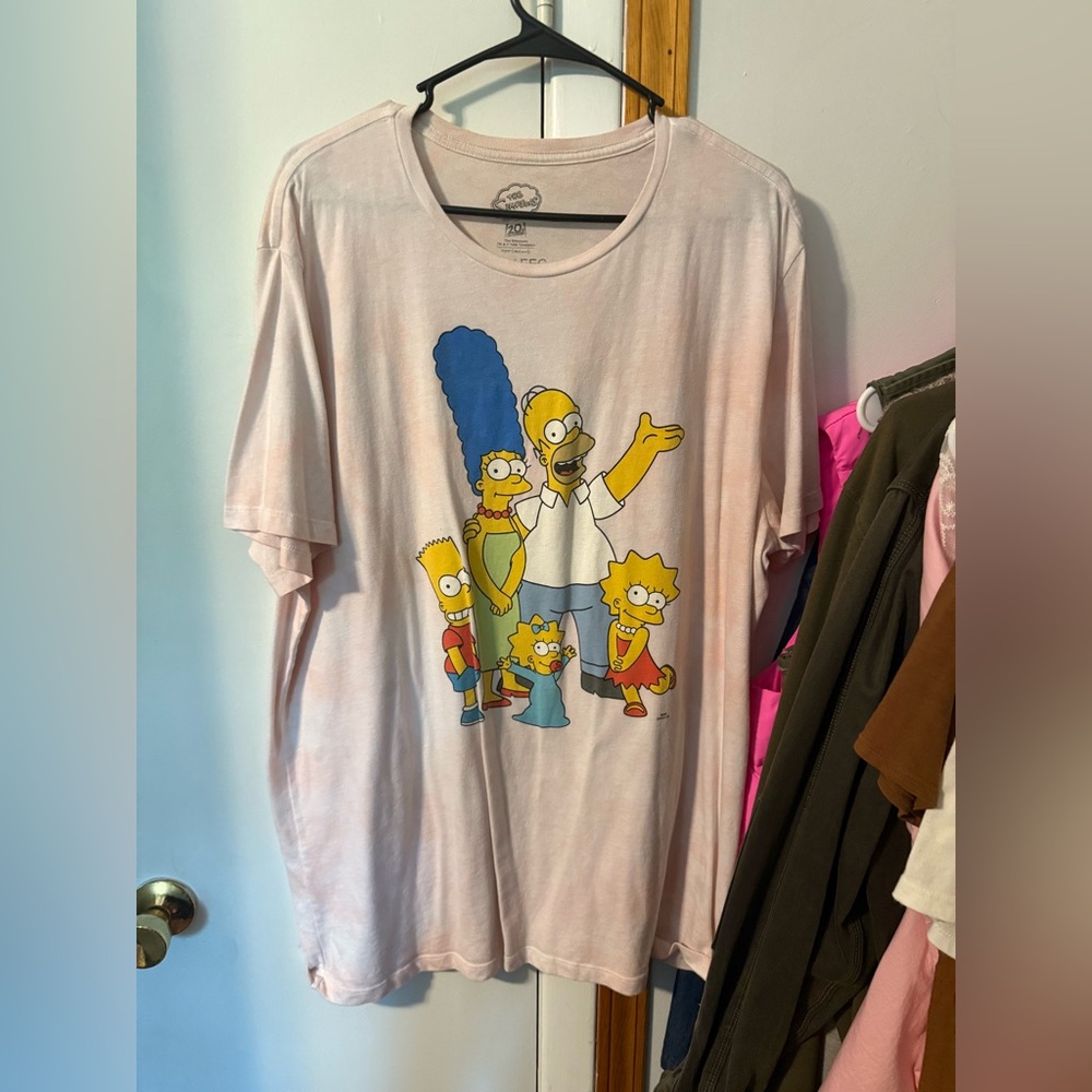 Pink Graphic T-Shirt with Cartoon Family